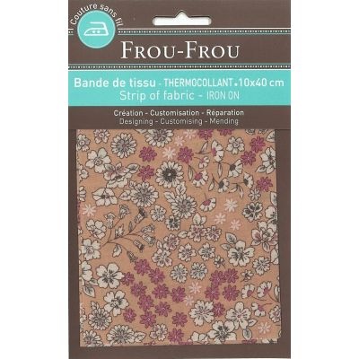 Bande Thermocollante Frou-Frou 10x40cm Fleuri Saumon
