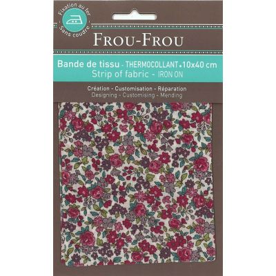 Bande Thermocollante Frou-Frou 10x40cm Fleuri Bordeaux petites fleurs