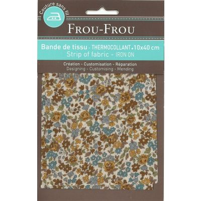 Bande Thermocollante Frou-Frou 10x40cm Fleuri Jaune Moutarde petites fleurs