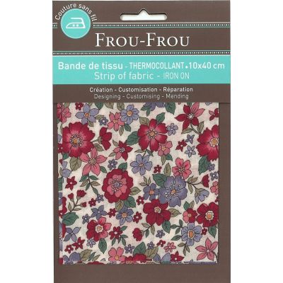 Bande Thermocollante Frou-Frou 10x40cm Fleuri Rubis éclantant grandes fleurs