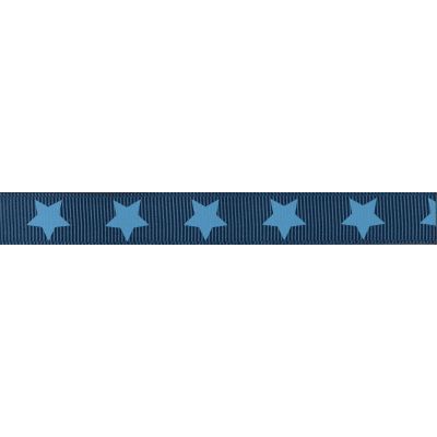 Ruban Gros Grain Frou-Frou 16mm Etoiles Bleu foncé - PRIX AU METRE
