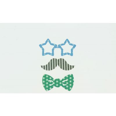 THERMOCOLLANT RECREATYS Collection Moustache Lunette Etoiles Bleues