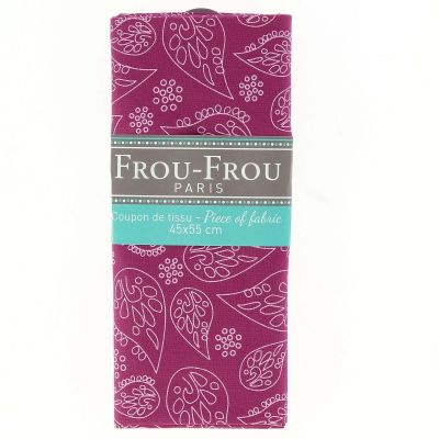 COUPON TISSU 45x55cm A BICYCLETTE CAMELIA Feuille - 100% Coton