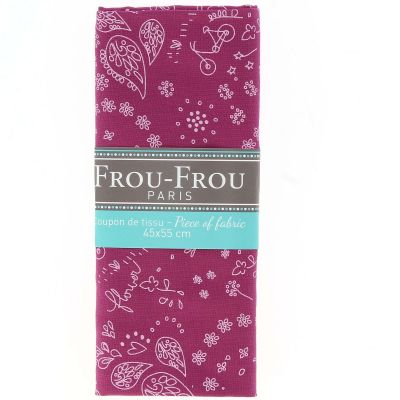 COUPON TISSU 45x55cm A BICYCLETTE CAMELIA - 100% Coton