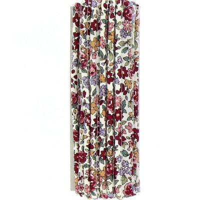 PASSEPOIL COTON FROU FROU FLEURI 12MM Rouge  - Blister de 3 mètres