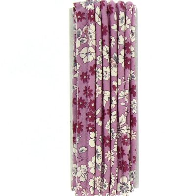 PASSEPOIL COTON FROU FROU FLEURI 12MM Rose Prune - Blister de 3 mètres