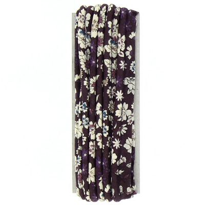 PASSEPOIL COTON FROU FROU FLEURI 12MM Violet foncé - Blister de 3 mètres