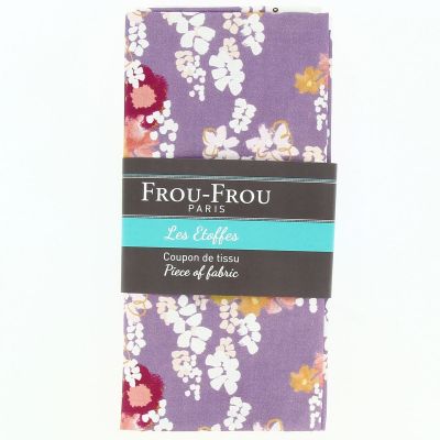 Coupon Tissu 100% Coton - 160X70cm - GLYCINE LAVANDE ROS