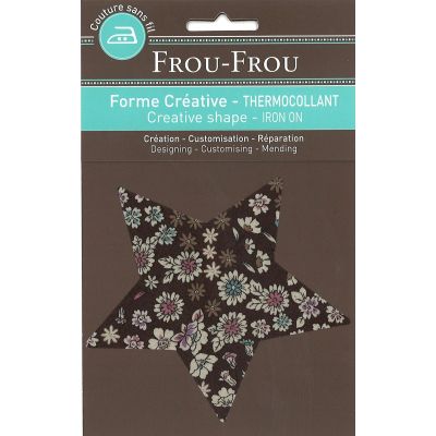 Etoile Thermocollante Frou-Frou 11x11cm Fleuri Marron Chocolat