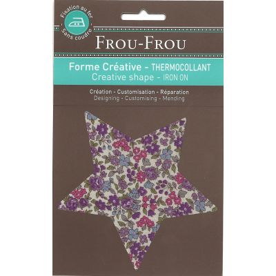 Etoile Thermocollante Frou-Frou 11x11cm Fleuri Violet clair