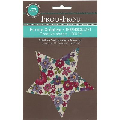 Etoile Thermocollante Frou-Frou 11x11cm Fleuri Bordeaux