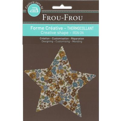 Etoile Thermocollante Frou-Frou 11x11cm Fleuri Jaune Moutarde