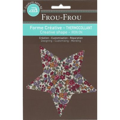 Etoile Thermocollante Frou-Frou 11x11cm Fleuri Rouge