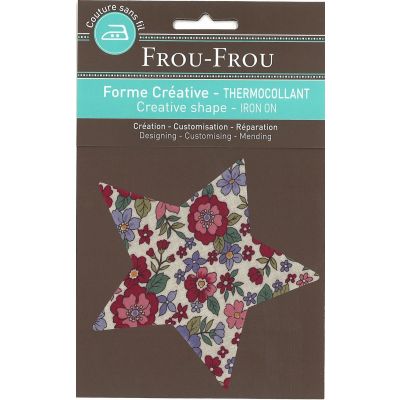 Etoile Thermocollante Frou-Frou 11x11cm Fleuri Rouge