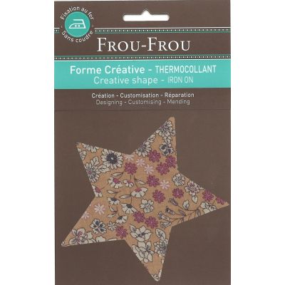 Etoile Thermocollante Frou-Frou 11x11cm Fleuri Saumon