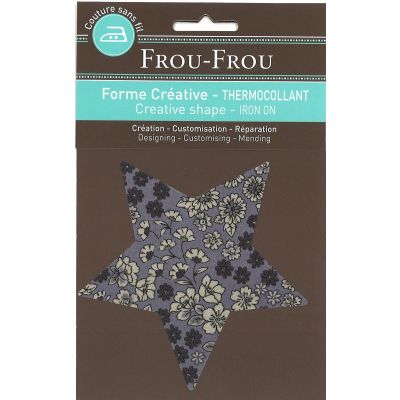 Etoile Thermocollante Frou-Frou 11x11cm Fleuri Myrtille