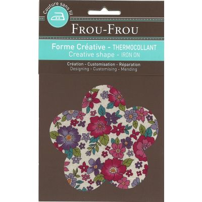 Fleur Thermocollante Frou-Frou 10x10cm Fleuri Bordeaux grandes fleurs