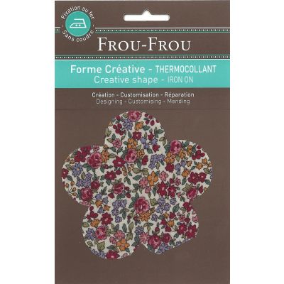 Fleur Thermocollante Frou-Frou 10x10cm Fleuri Rouge