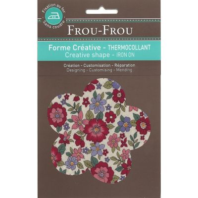 Fleur Thermocollante Frou-Frou 10x10cm Fleuri Rouge