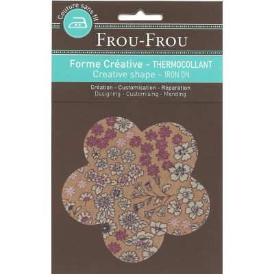 Fleur Thermocollante Frou-Frou 10x10cm Fleuri Saumon