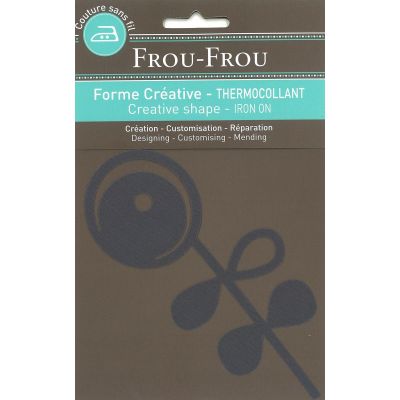 Fleur thermocollante Frou-Frou 15x6cm Frou-Frou 15x6cmOdonata Gris foncé