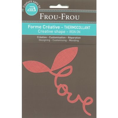 Message love thermocollant Frou-Frou 12,5x7cm Odonata Corail