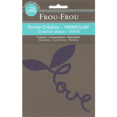 Message love thermocollant Frou-Frou 12,5x7cm Odonata Violet Myrtille