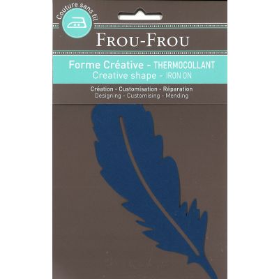 Plume Thermocollante Uni Frou-Frou 15x4,8cm Bleu foncé