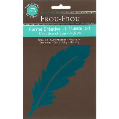 Plume Thermocollante Uni Frou-Frou 15x4,8cm Turquoise foncé