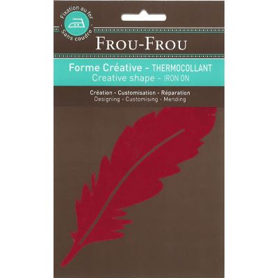Plume Thermocollante Uni Frou-Frou 15x4,8cm Bordeaux