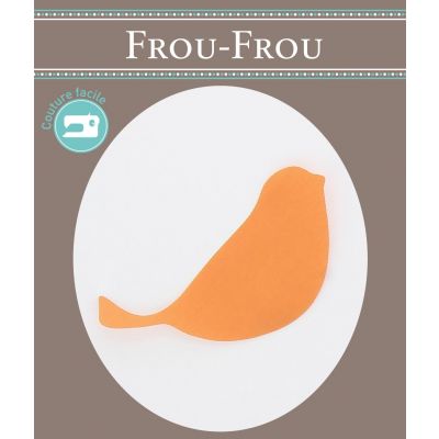 Oiseau Thermocollant Uni Frou-Frou 14x8cm Orange