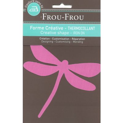 Libellule Thermocollante Uni Frou-Frou 14x8cm Framboise