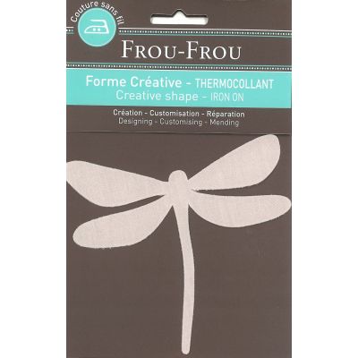 Libellule Thermocollante Uni Frou-Frou 14x8cm Saumon
