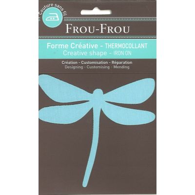 Libellule Thermocollante Uni Frou-Frou 14x8cm Bleu lagon