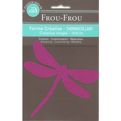 Libellule Thermocollante Uni Frou-Frou 14x8cm Rose Camélia