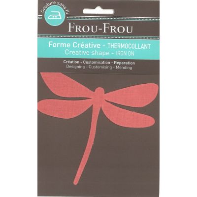 Libellule Thermocollante Uni Frou-Frou 14x8cm Corail