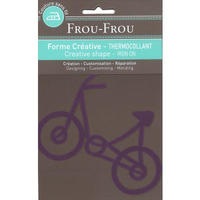 Bicyclette Thermocollante Uni Frou-Frou 14x8cm Violet foncé