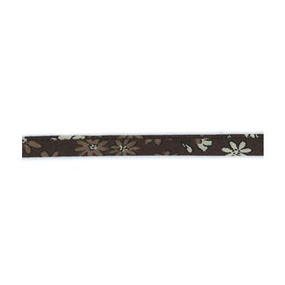 Frou-Frou Cordon Spaghetti Tissu Fleuri 7mm Marron Chocolat - PRIX AU METRE