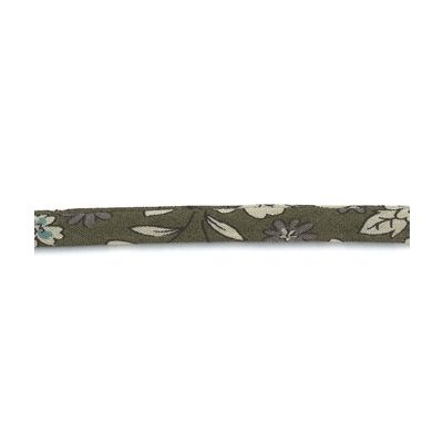 Frou-Frou Cordon Spaghetti Tissu Fleuri 7mm Vert Kaki - PRIX AU METRE