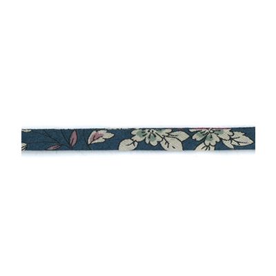 Frou-Frou Cordon Spaghetti Tissu Fleuri 7mm Bleu marine - PRIX AU METRE