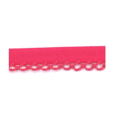 Biais Festonné Coton Uni 12mm Frou-Frou Rose Fushia - PRIX AU METRE