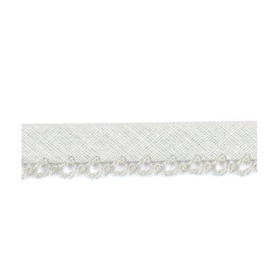 Biais Festonné Coton Uni 12mm Frou-Frou Blanc cassé - PRIX AU METRE
