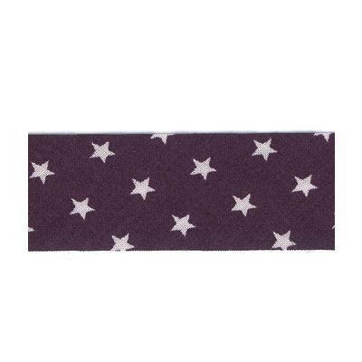 Biais Frou-Frou 20mm tissu Etoiles Violet foncé - PRIX AU METRE