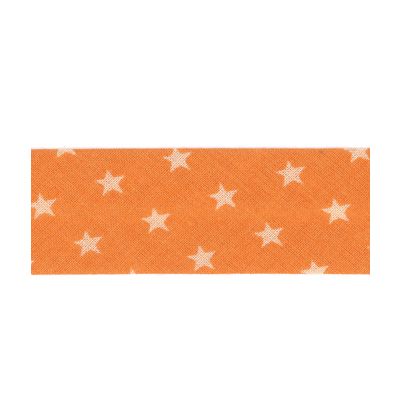 Biais Frou-Frou 20mm tissu Etoiles Orange - PRIX AU METRE