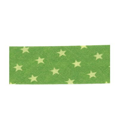 Biais Frou-Frou 20mm tissu Etoiles Vert pomme - PRIX AU METRE