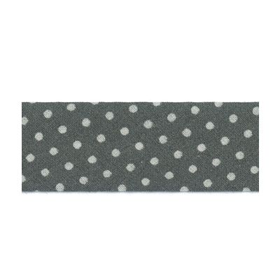 Biais Frou-Frou 20mm tissu Pois Gris foncé - PRIX AU METRE
