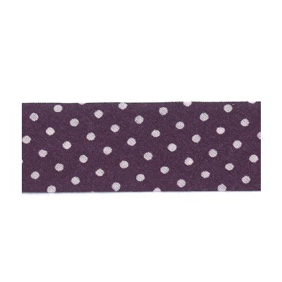 Biais Frou-Frou 20mm tissu Pois Violet foncé - PRIX AU METRE