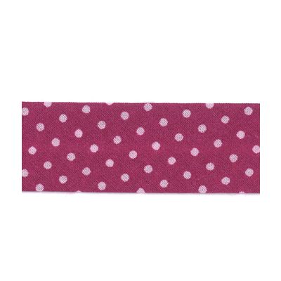 Biais Frou-Frou 20mm tissu Pois Rose Camélia - PRIX AU METRE