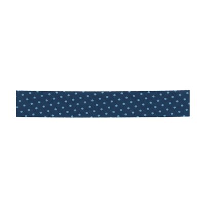 Biais Frou-Frou 20mm tissu Pois Bleu foncé - PRIX AU METRE