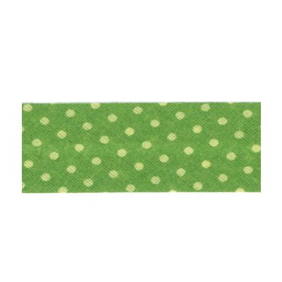 Biais Frou-Frou 20mm tissu Pois Vert pomme - PRIX AU METRE